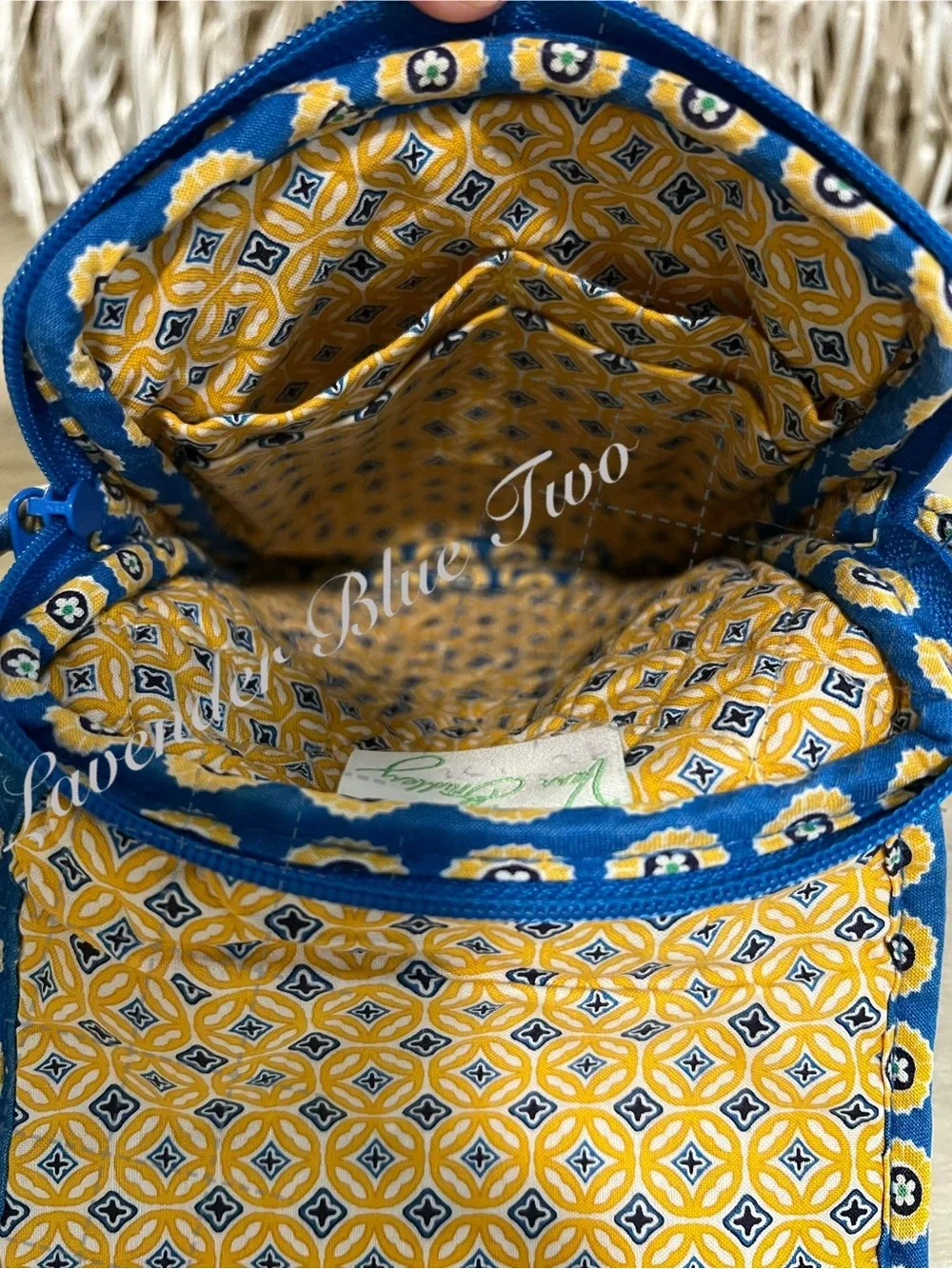 VERA BRADLEY Riviera 2008 Mini Hipster Hook Latch Green Navy Travel Crossbody